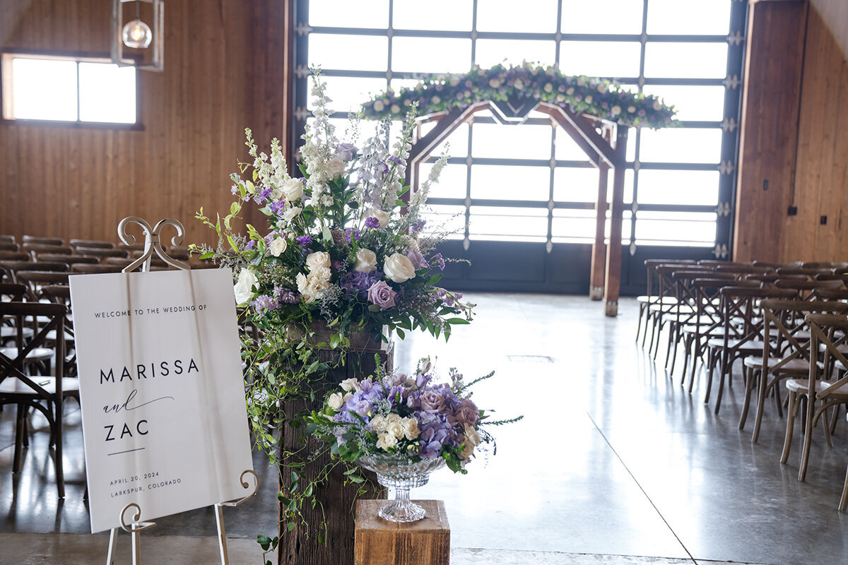 ceremony location inside spruce mountain ranch