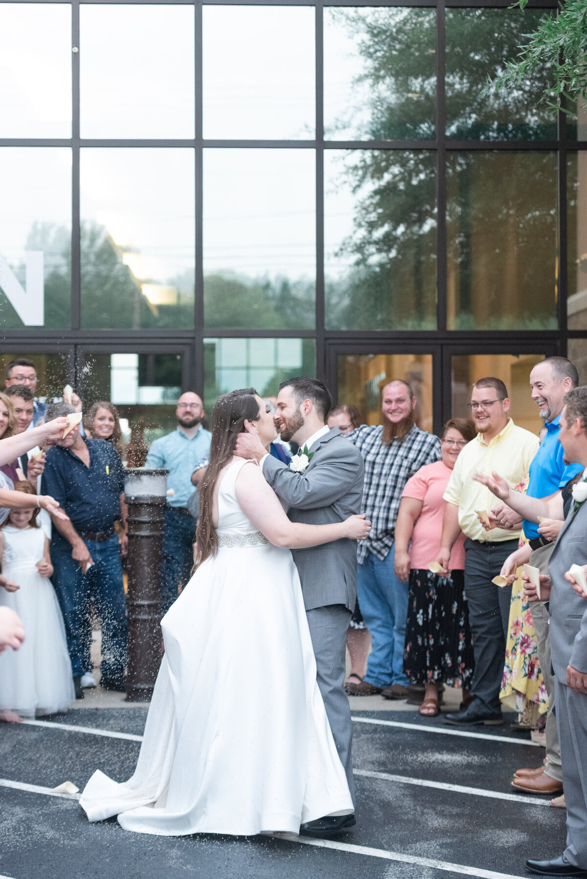 Wedding send off kiss with lavender seeds