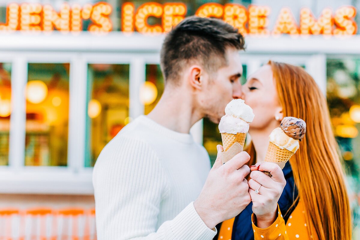 Engagement session at jeni's ice cream in charlotte nc