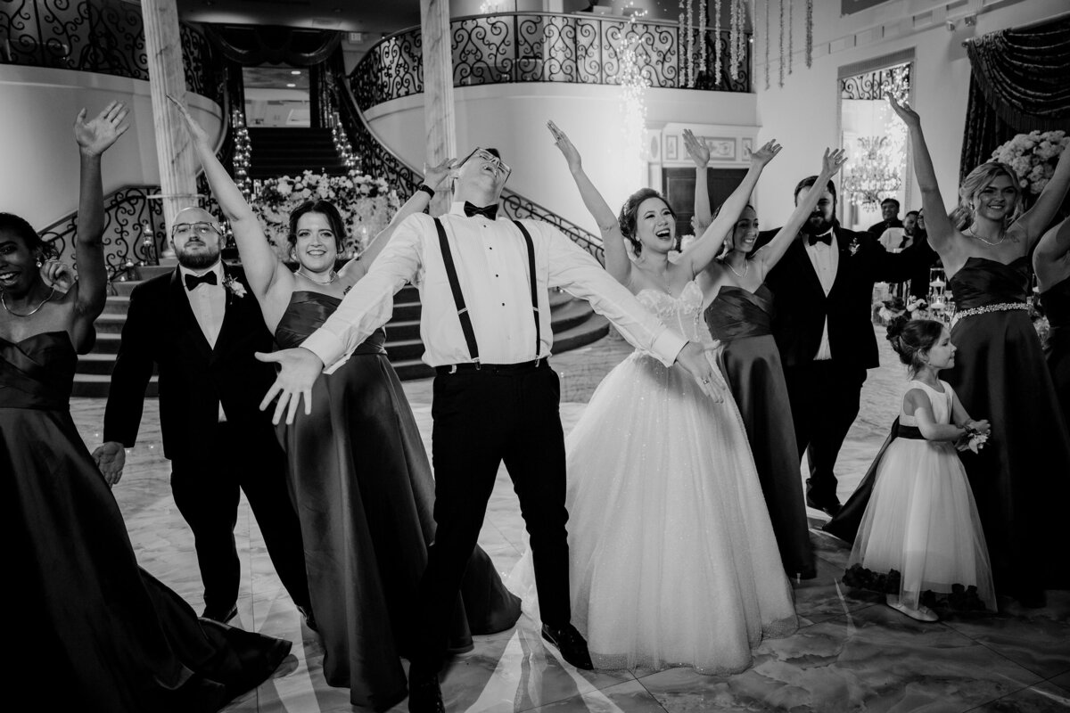 Marie + Tyler Elegant Disney weddings---  20- Reception Grand Marquis Ballroom - 4 - group dance 1