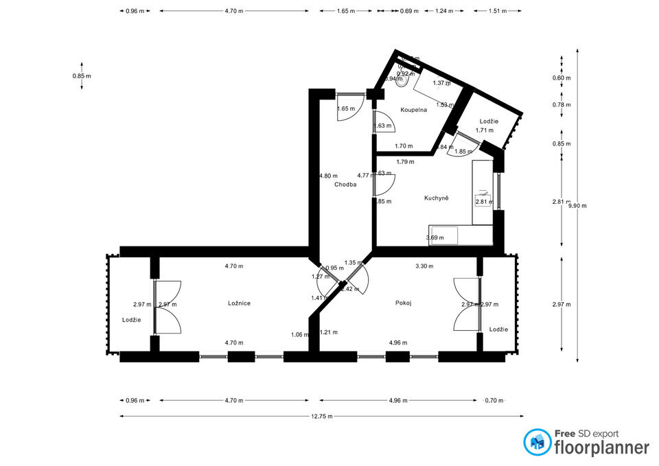 plánek apartmánu Harrachov