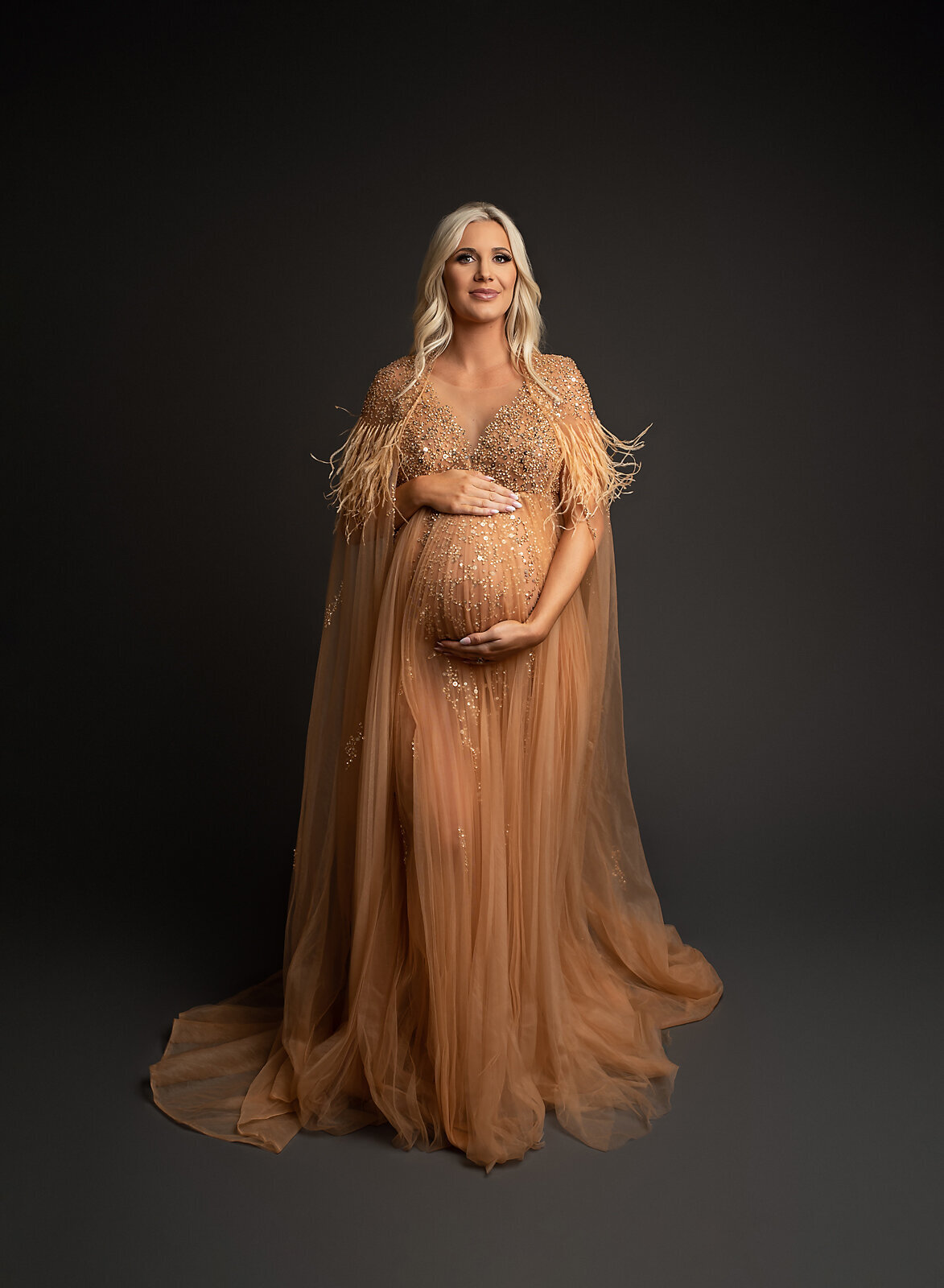 San Diego mom maerniiy session in gorgeous maternity dress