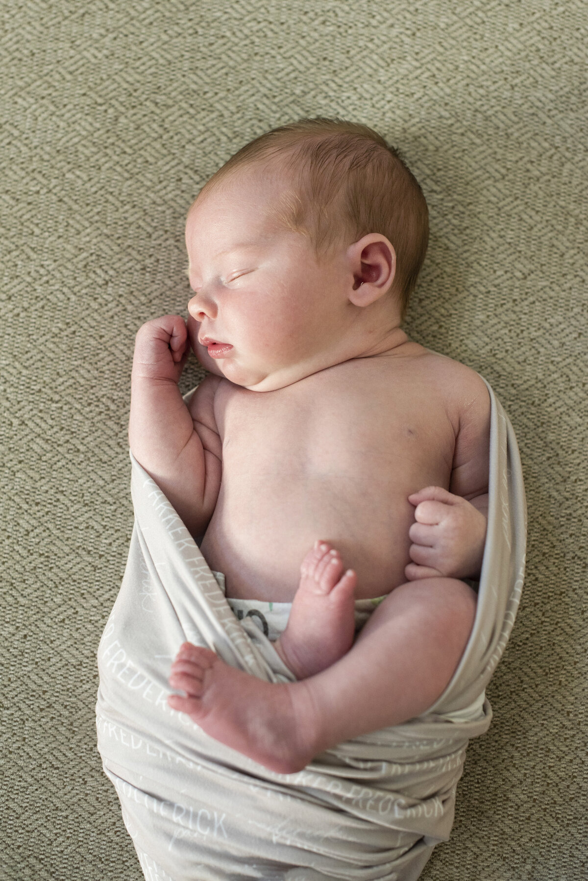 at home newborn baby photography asheville nc baby in swaddle