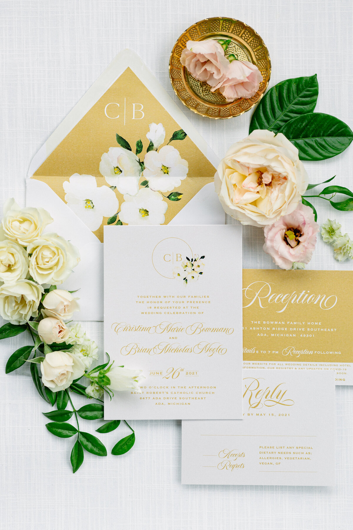 michigan florist event rental invitation designer stationery