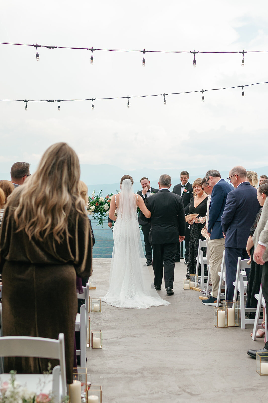 Wedding ceremony overlooking the mountains at The Trillium