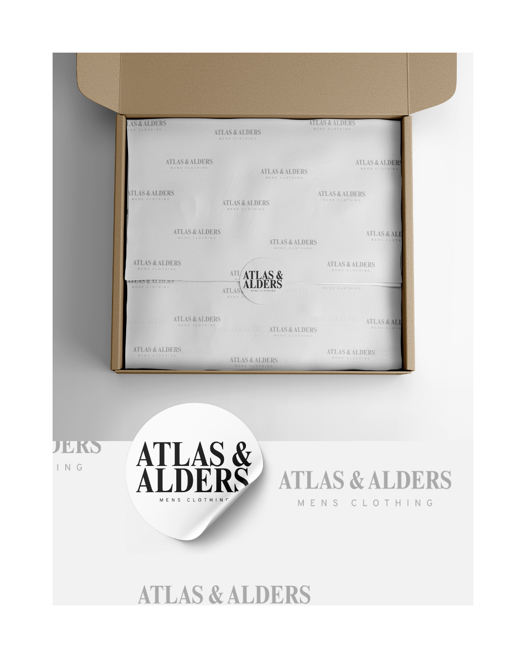 ATLAS & ALDERS MENS CLOTHING BRAND PACKAGING - ERIKA MARAM DESIGN STUDIO