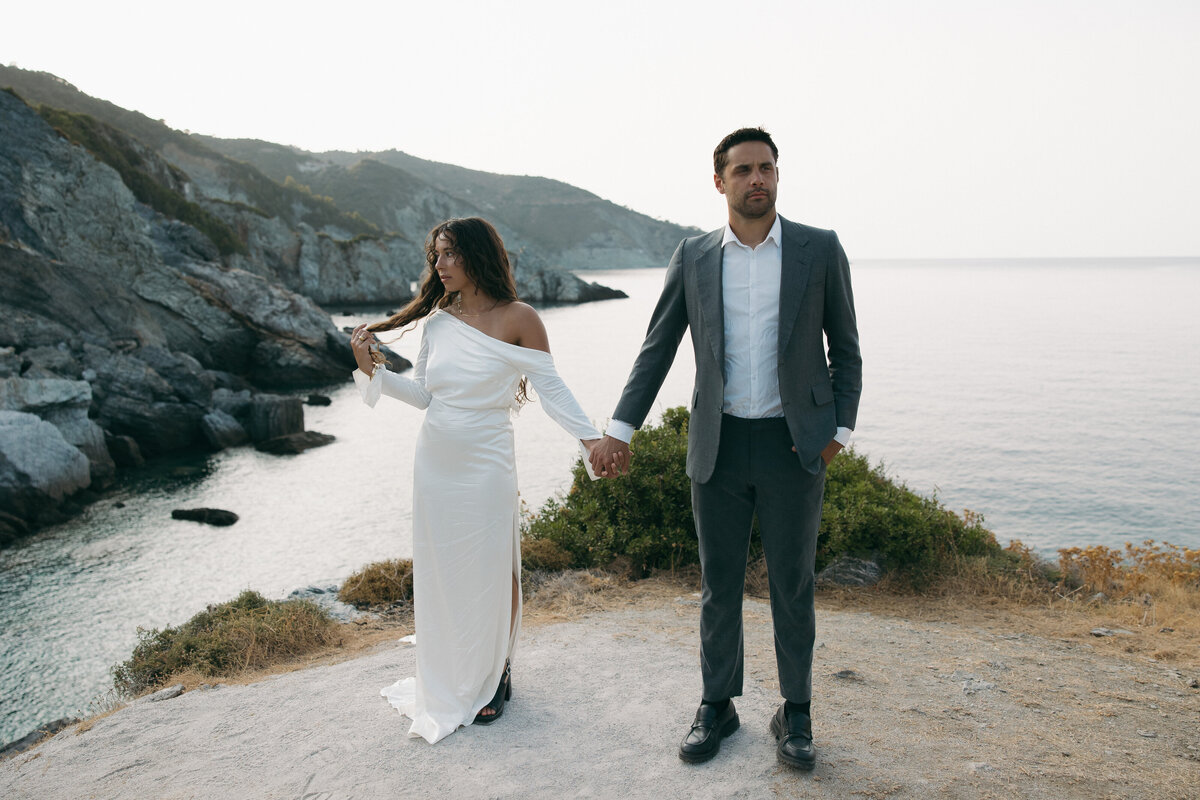 Greece wedding photographer, travel destination wedding photographer, Greece Wedding at the Mama Mia Church, Skopelos Greece Wedding, Mykonos Wedding, Santorini Wedding, Greece Elopement Photographer, Greece Photographer, Greece elopement tips, Travel to Greece tips, how to get married in Greece as an American, Greece wedding inspiration, Greece elopement, Santorini elopement, Mama Mia photos, Mama Mia island, where was mama Mia filmed, where is the Mama Mia Church, The church of Agios Ioannis Kastri in Skopelos, Agios Ioannis Church, Skopelos Island Greece, How to get to Skopelos Island, Ferry rides in Greece, destination Greece wedding photographer, Sophia photo co, grace loves lace dress, grace loves lace Australia, grace loves lace, Greece wedding dress inspiration