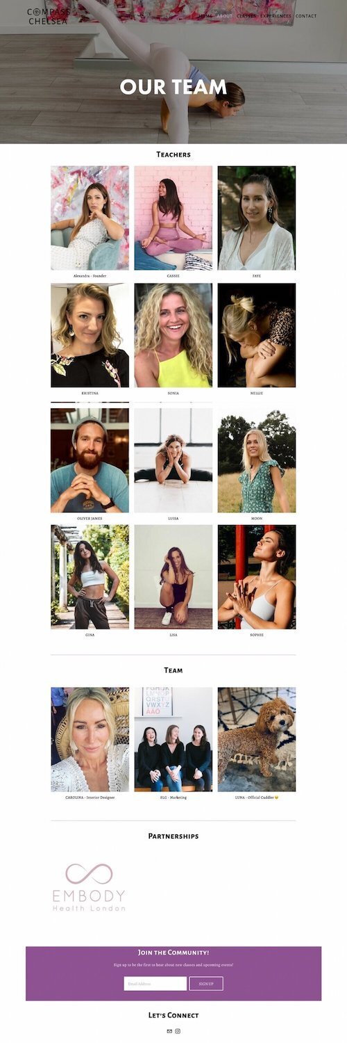 FayDesign.Co Compass Chelsea Team Page