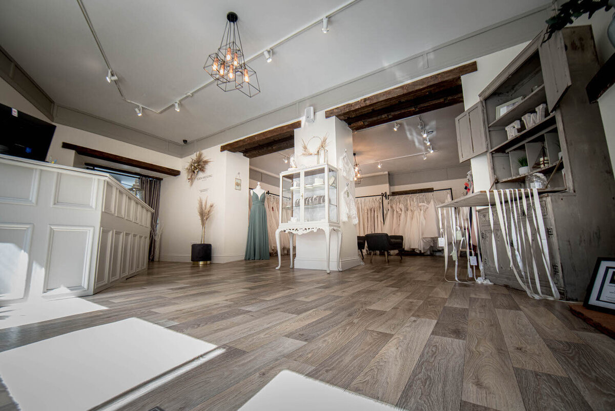 A wedding boutique interior