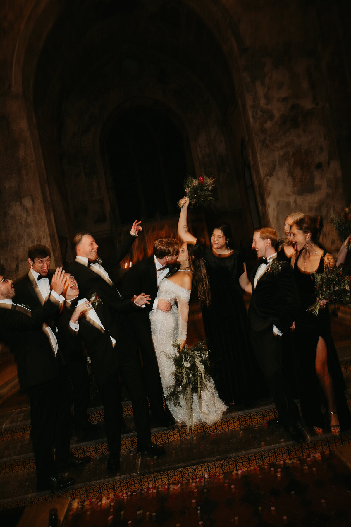 Wedding party group photos at The Mount Without. 