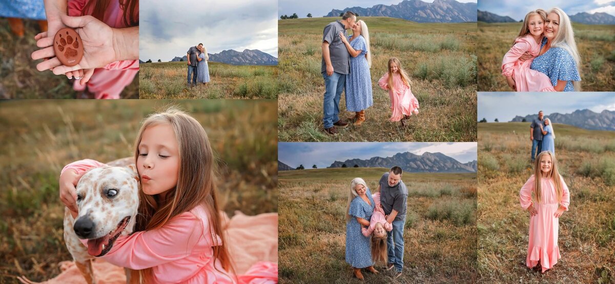 Family collage of a friends family photography session in Boulder, Colorado.