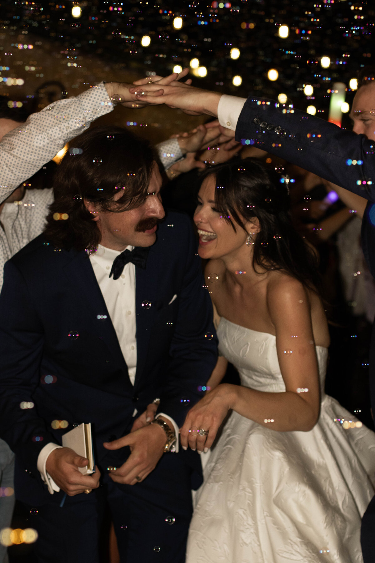 bride and groom wedding exit candid photo