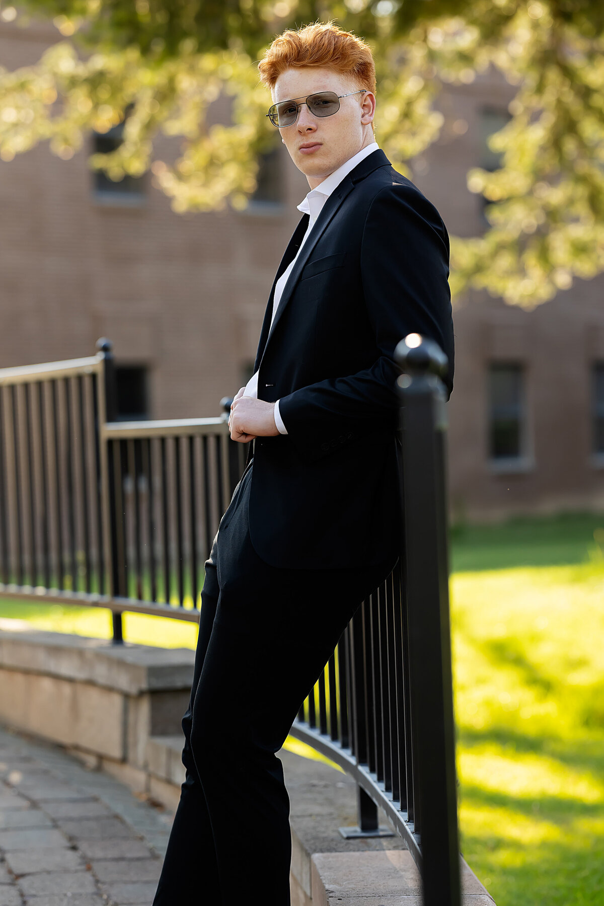 Senior guy suit red hair