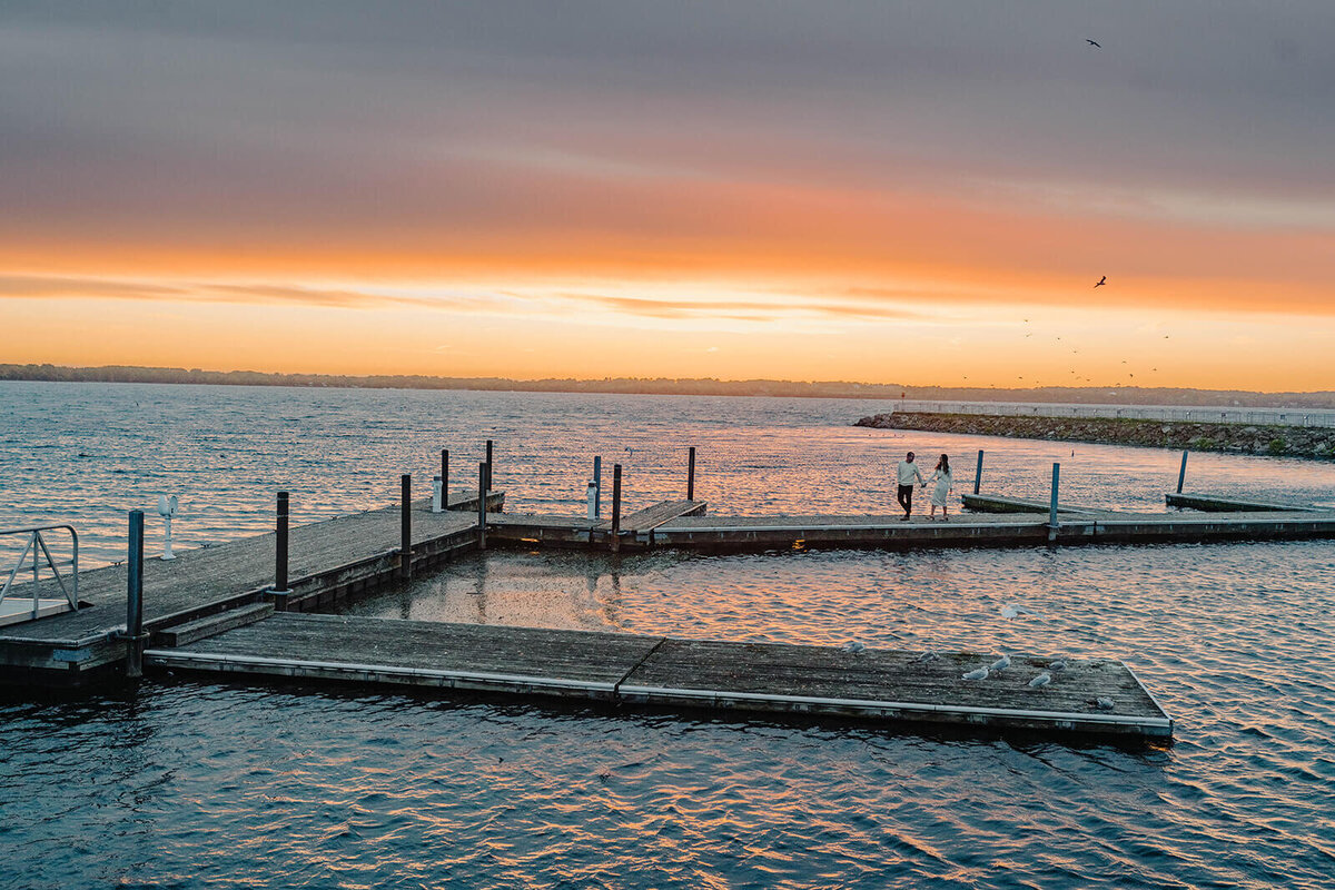 Sunset over a lake in Finger Lakes, NY