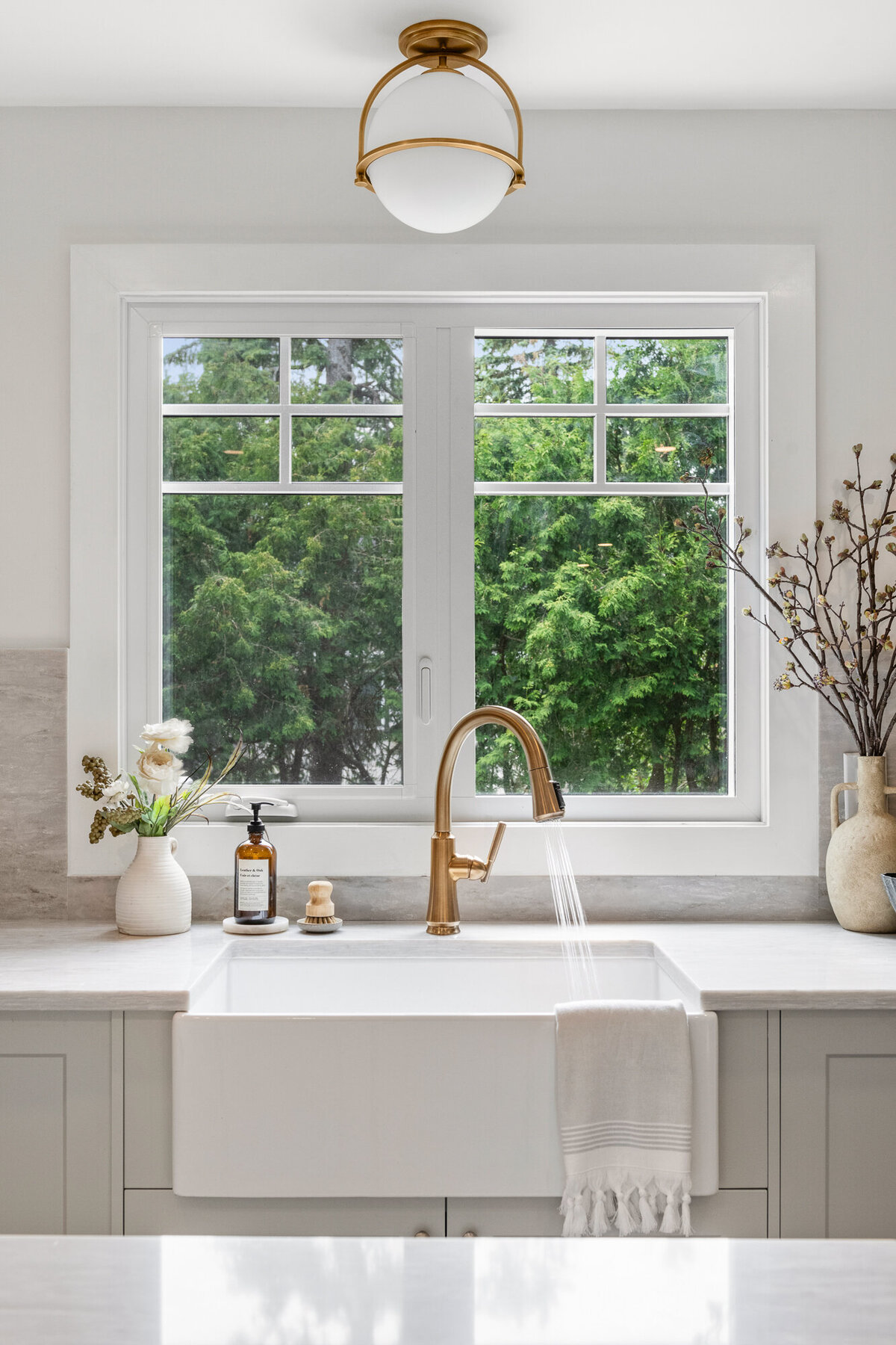 Final image of our elegant espresso kitchen interior design project.