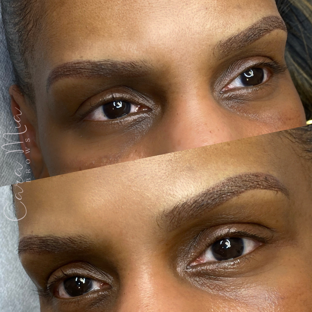 Ombre Powder Brows before and after