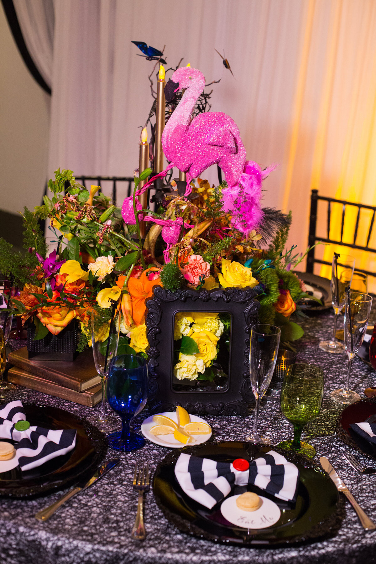 29 - Dali Museum St. Pete Wedding Reception Alice in Wonderland Centerpiece - Tampa Bay Wedding Planner