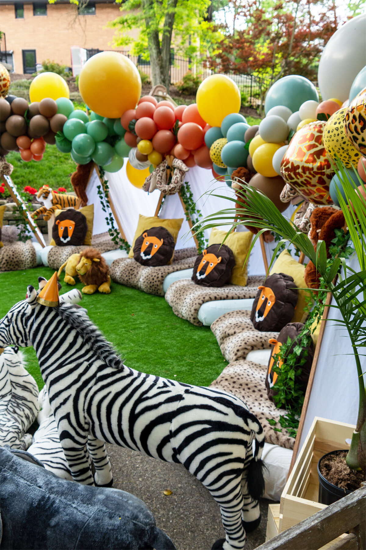 Safari tents for two year old birthday party