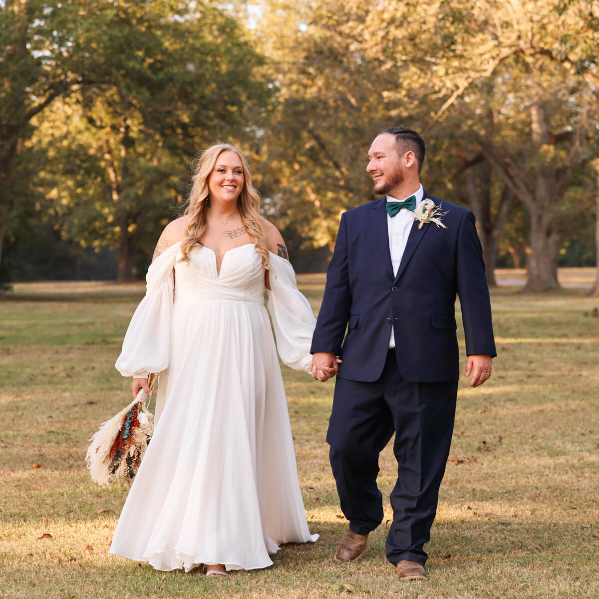 Bride-and-Groom-at-sunset-at-Cypress-Farms