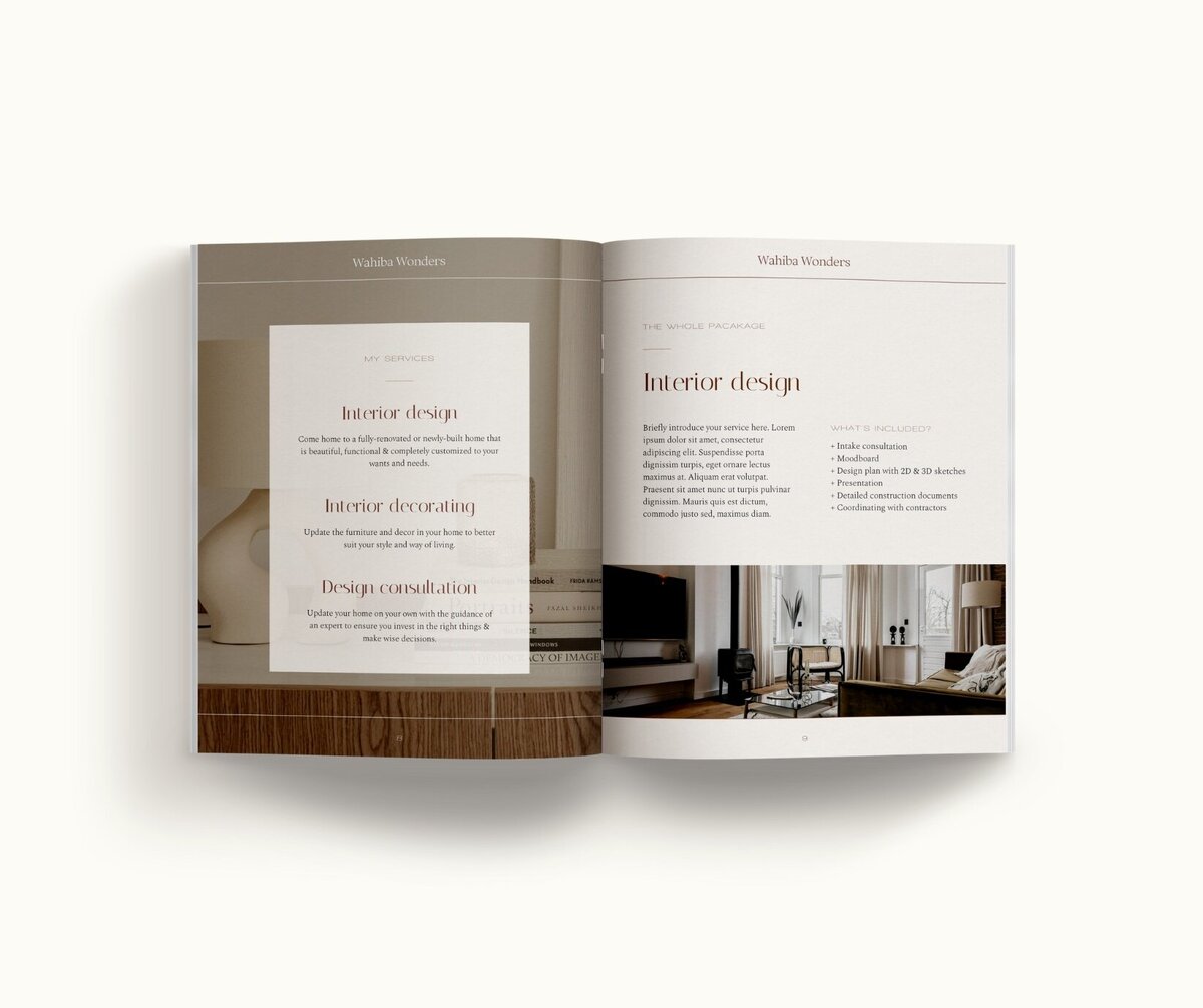 Minimal pricing guide template for interior designers Wahiba Wonders 6