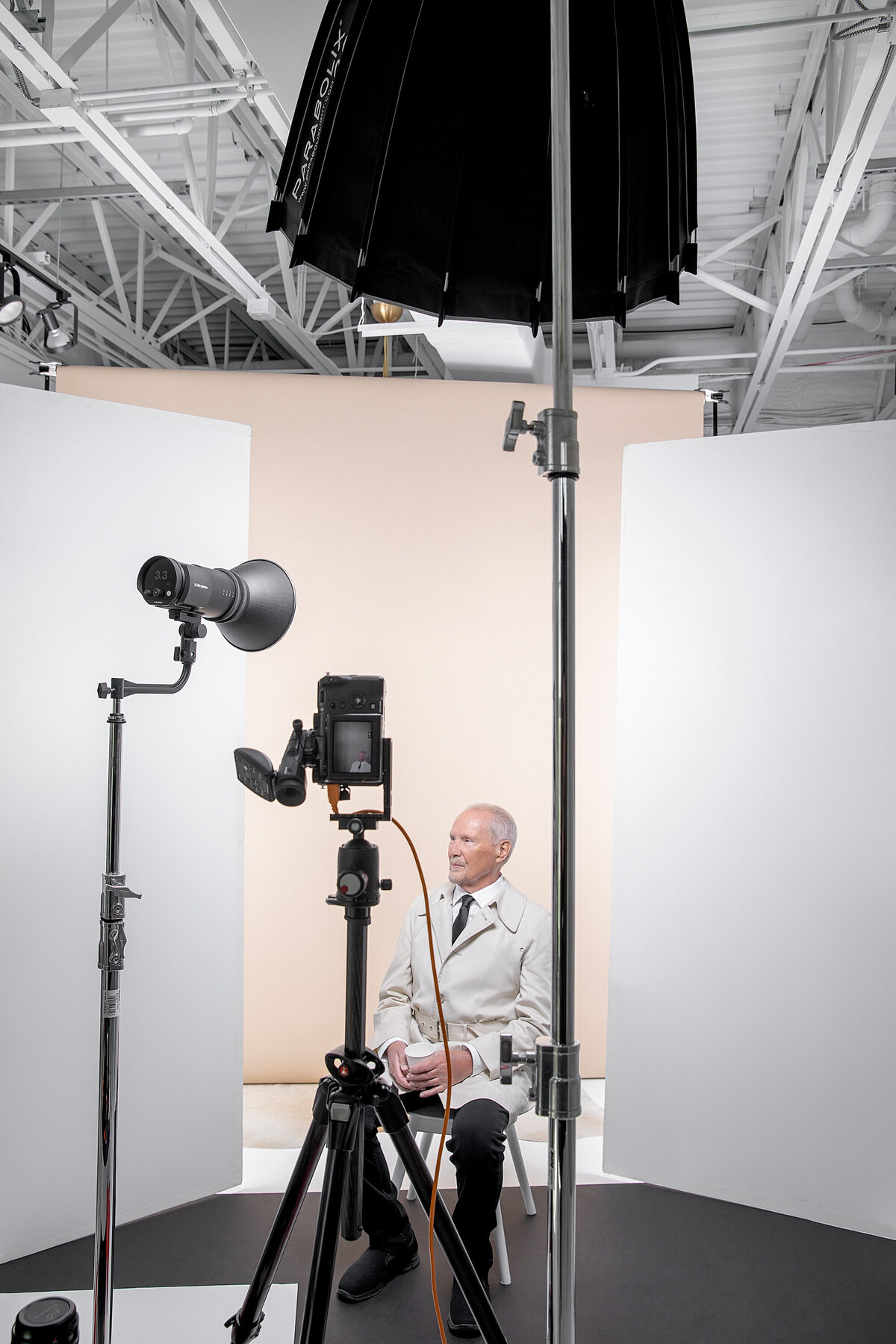 A man sitting in a studio