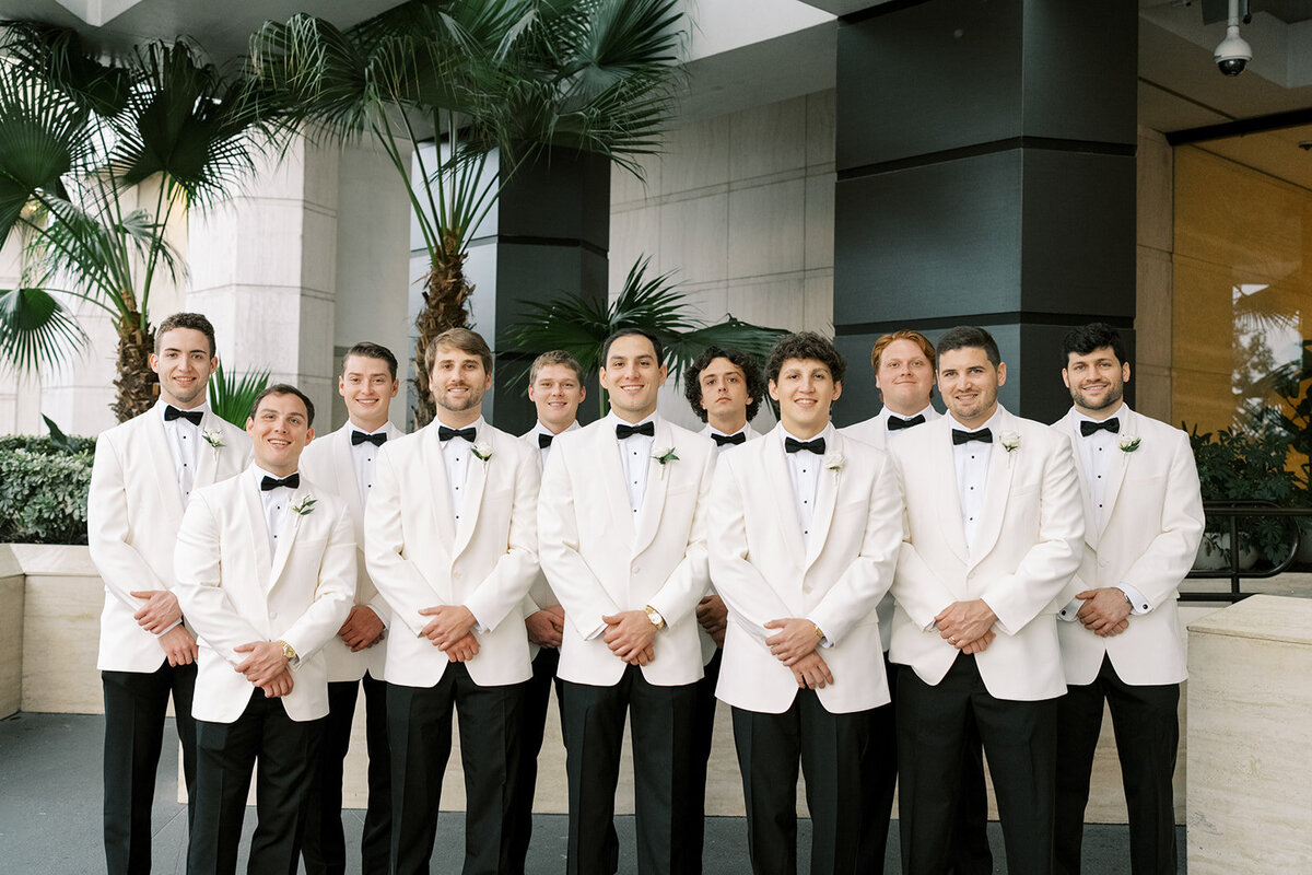 Hayden and Hayden's timeless wedding at Old Ursuline Convent with groomsmen