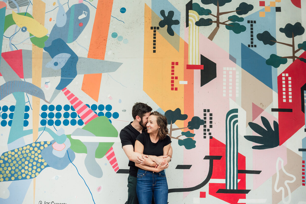 Christine Quarte Photography - Engagement Wylie Street Colorful Art Mural