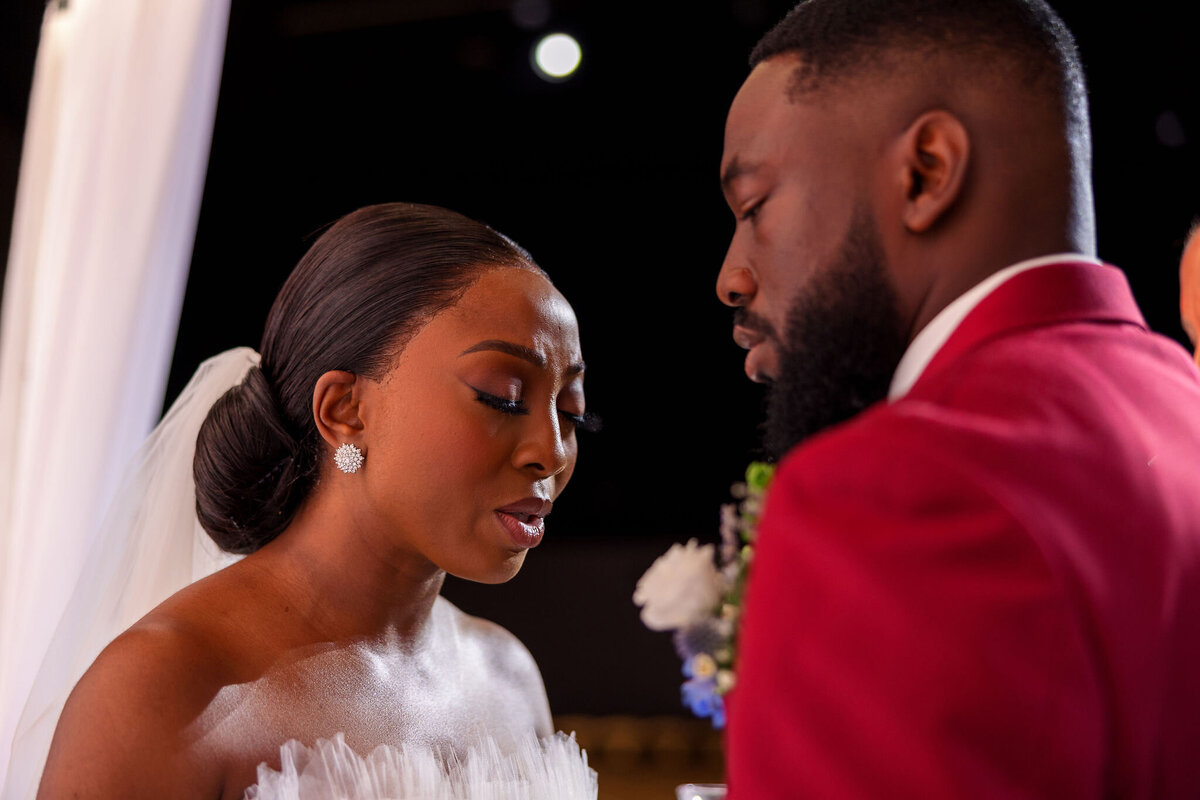 Tomi and Tolu Oruka Events Ziggy on the Lens photographer Wedding event planners Toronto planner African Nigerian Eyitayo Dada Dara Ayoola ottawa convention and event centre pocket flowers Navy blue groom suit ball gown black bride classy  75