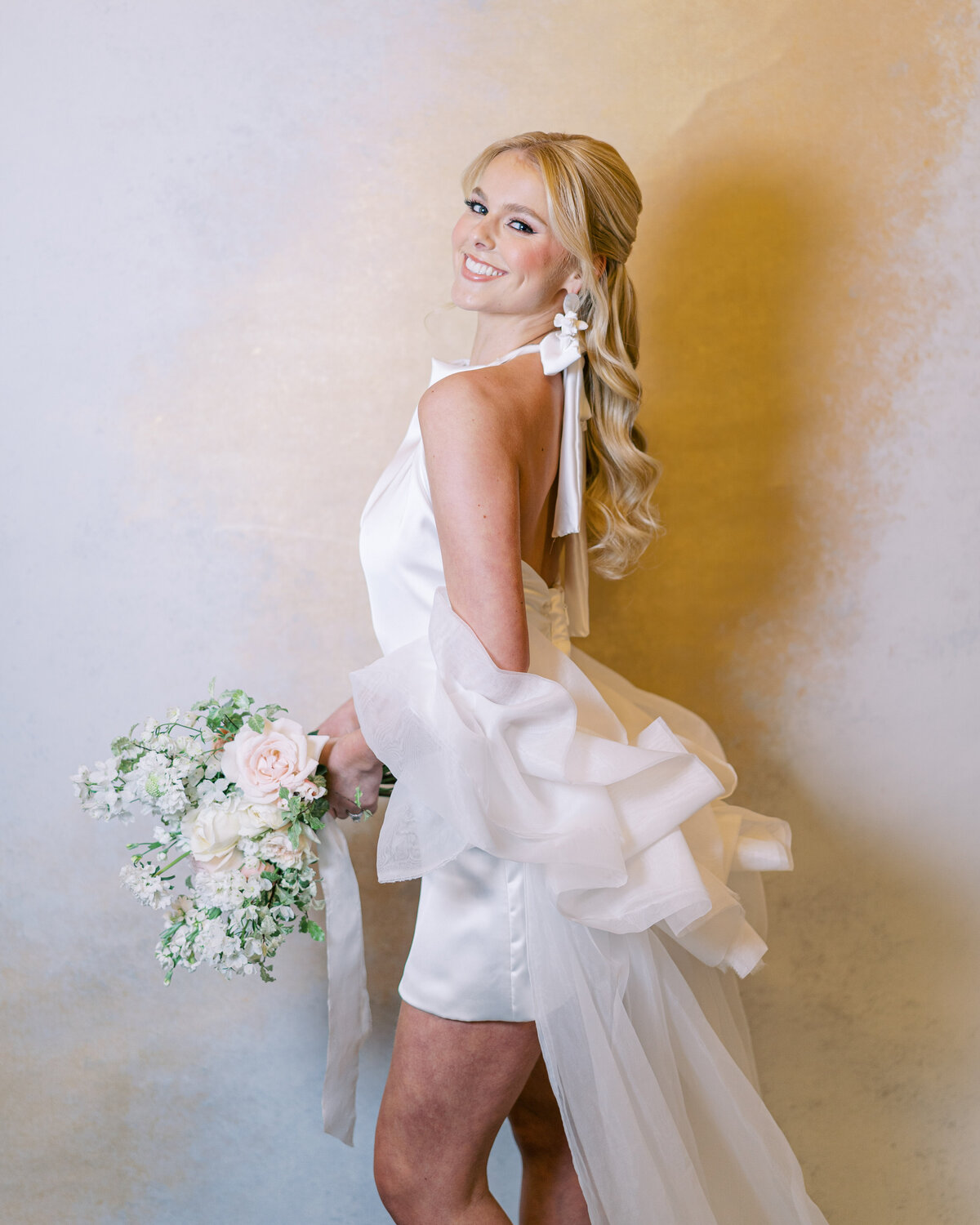 Bride in wedding portrait studio wedding photobooth