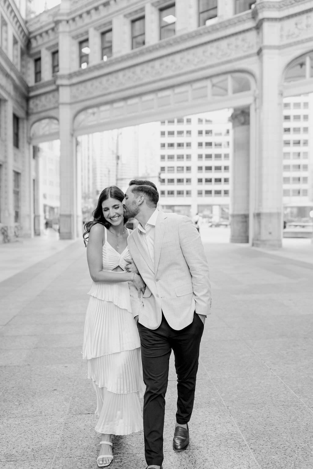 An engagement photography session at The Wrigley Building and North Ave Beach in Chicago, Illinois - 20