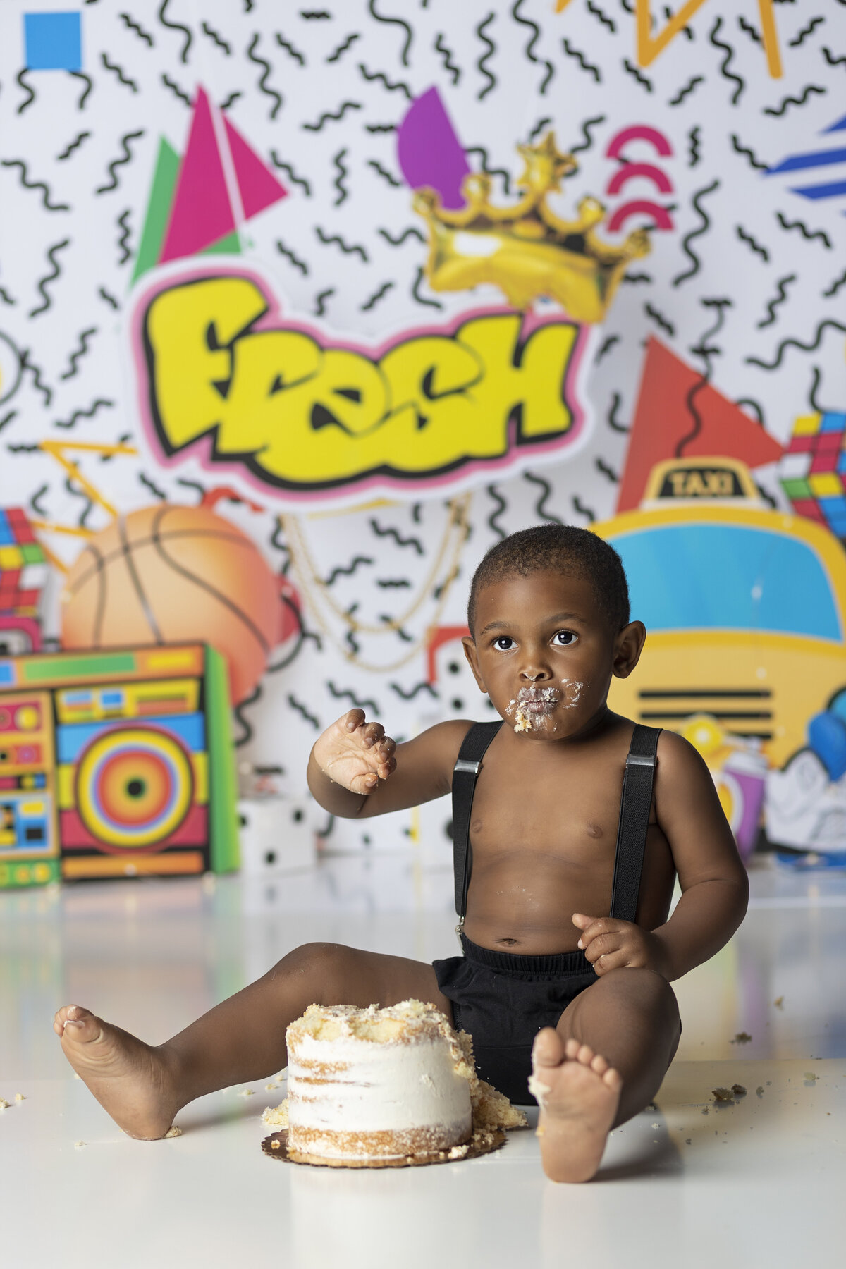 Hampton Georgia cake smash photographer, first birthday photographer in Atlanta, photography studio with props in jonesboro Georgia