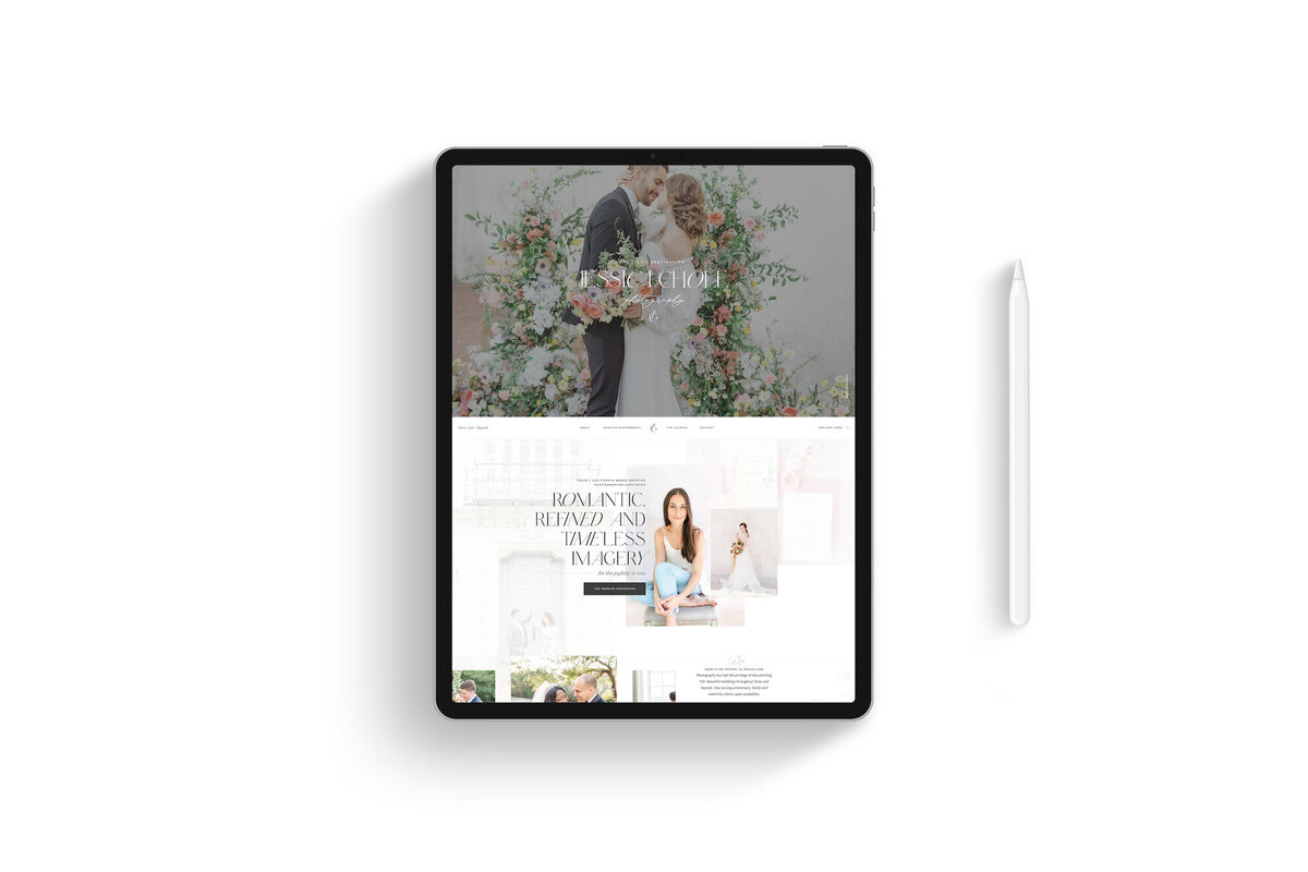 Custom Brand and Showit Web Website Design for Photographer Photographers Light Airy Fine Art - With Grace and Gold - Best Brand and Web Design for Small Businesses
