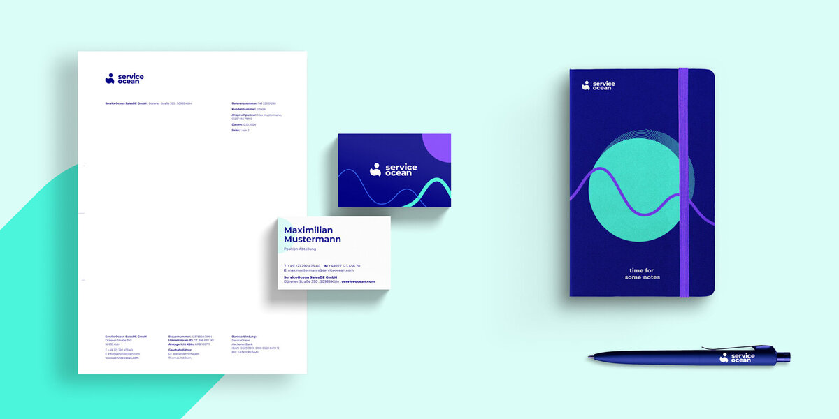 Geschäftsausstattung im Corporate Design – Rebranding von Service Ocean durch studio bretz.