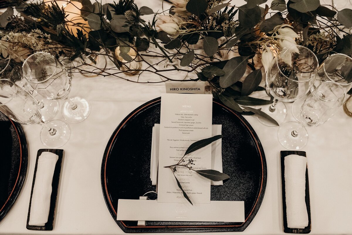 Kyoto Japan Wedding Place Settings