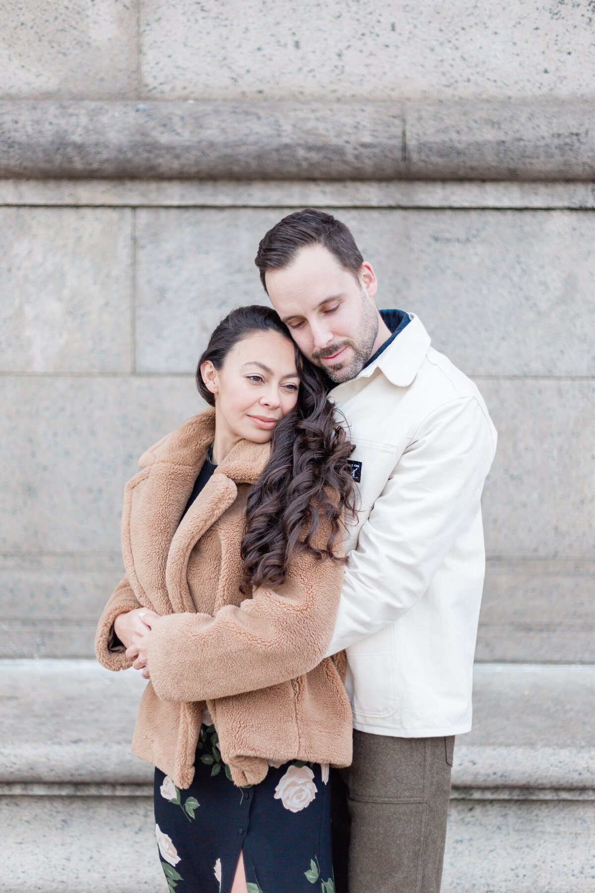 Winter engagement session in Boston Massachussets