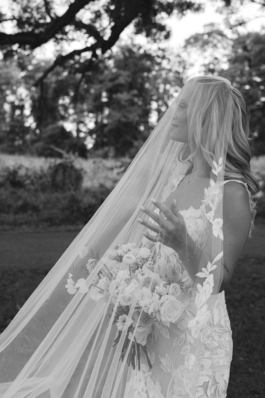 red maple vineyard bridal portrait