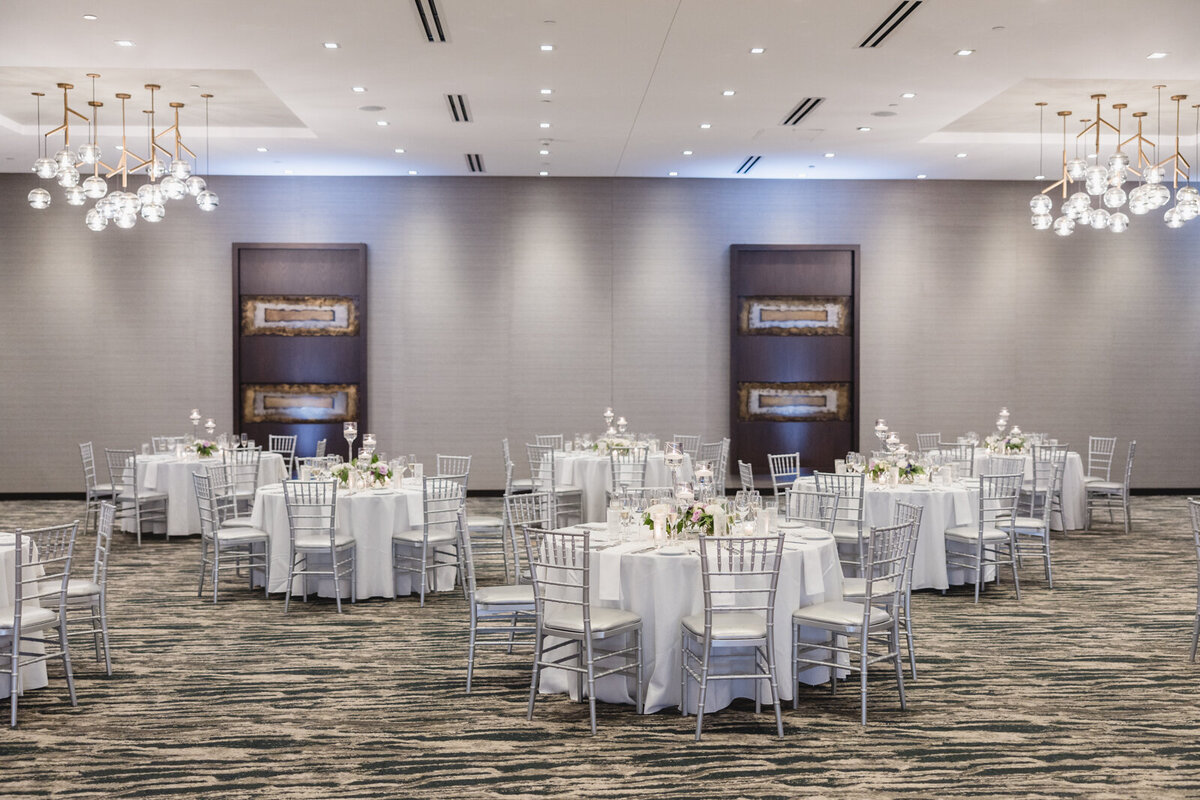 A high end wedding reception at the AC Marriot