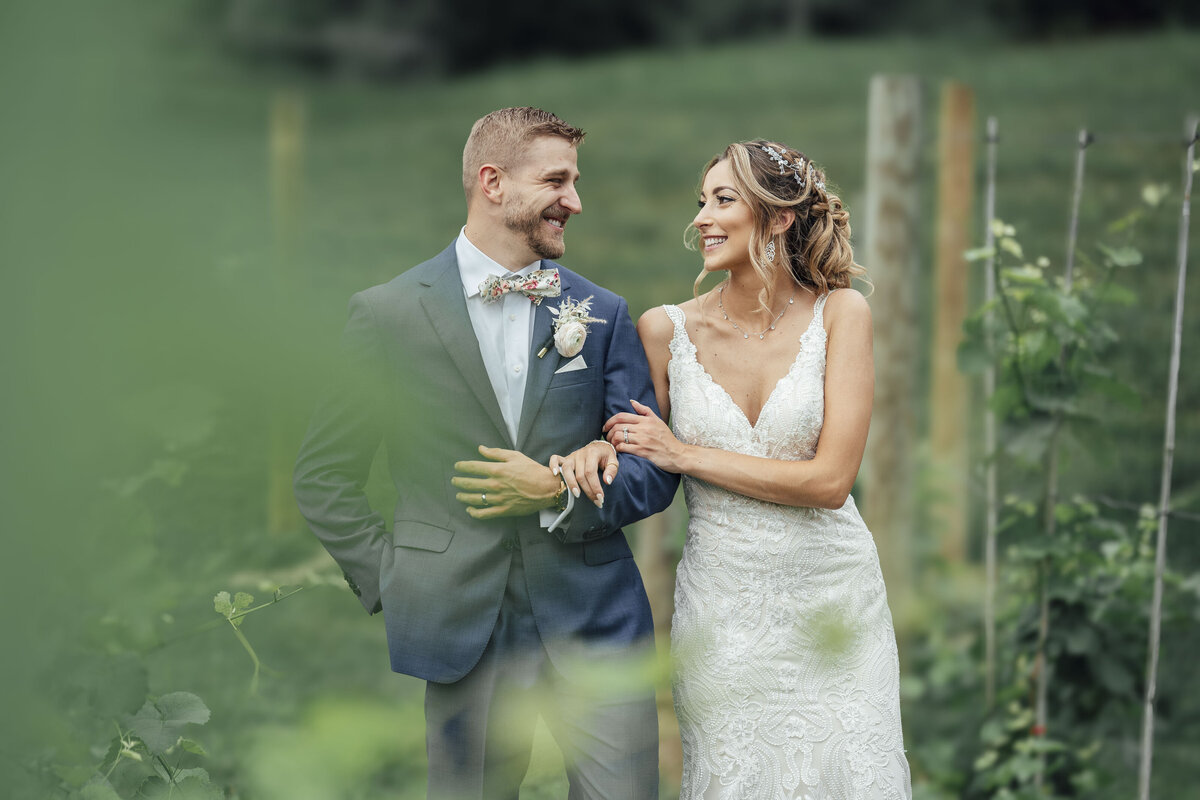 Bear Brook Valley Winery Wedding | Bride and Groom Walking Hand in Hand | Fredon Township, New Jersey
