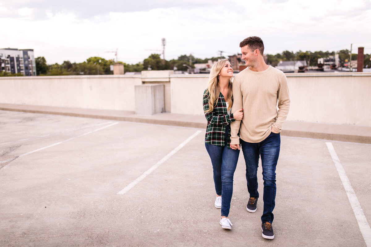 Broad Ripple Indianapolis Rooftop Engagement Session