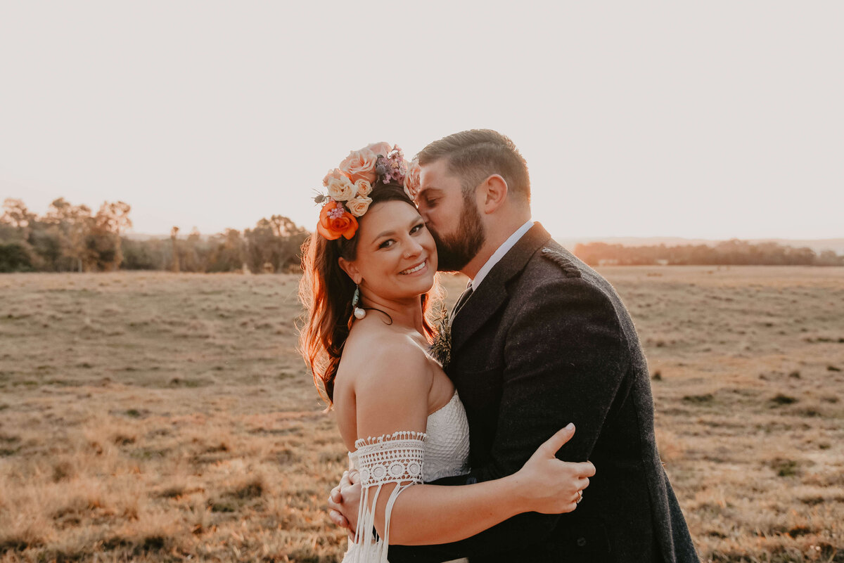 Colourful wedding hair flowers Sunshine Coast wedding florist