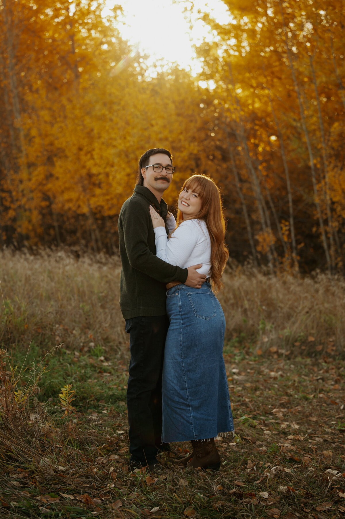 Edmonton couple gets fall engagement photos taken