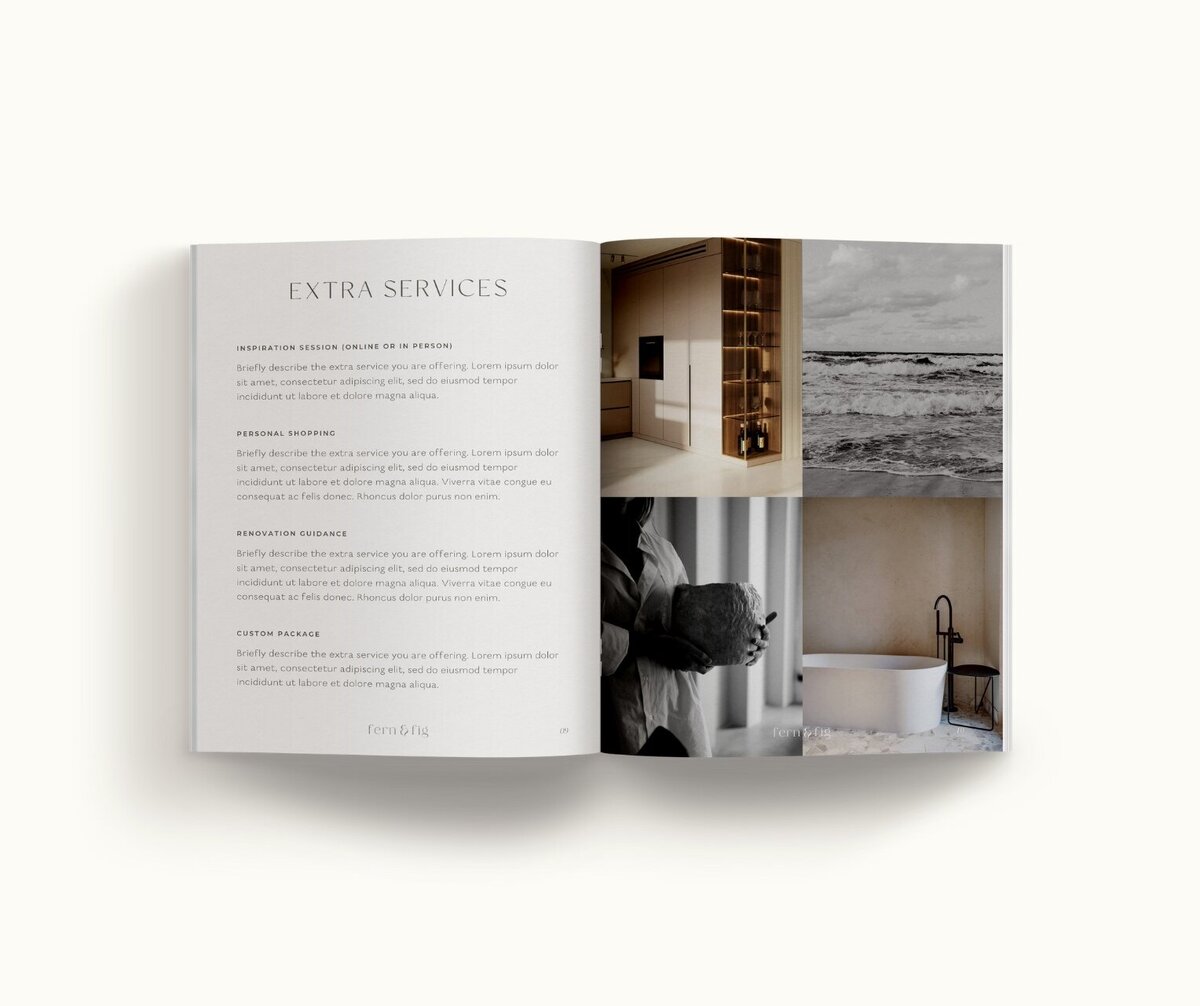 Earthy Showit template for interior designers Fern & Fig 7