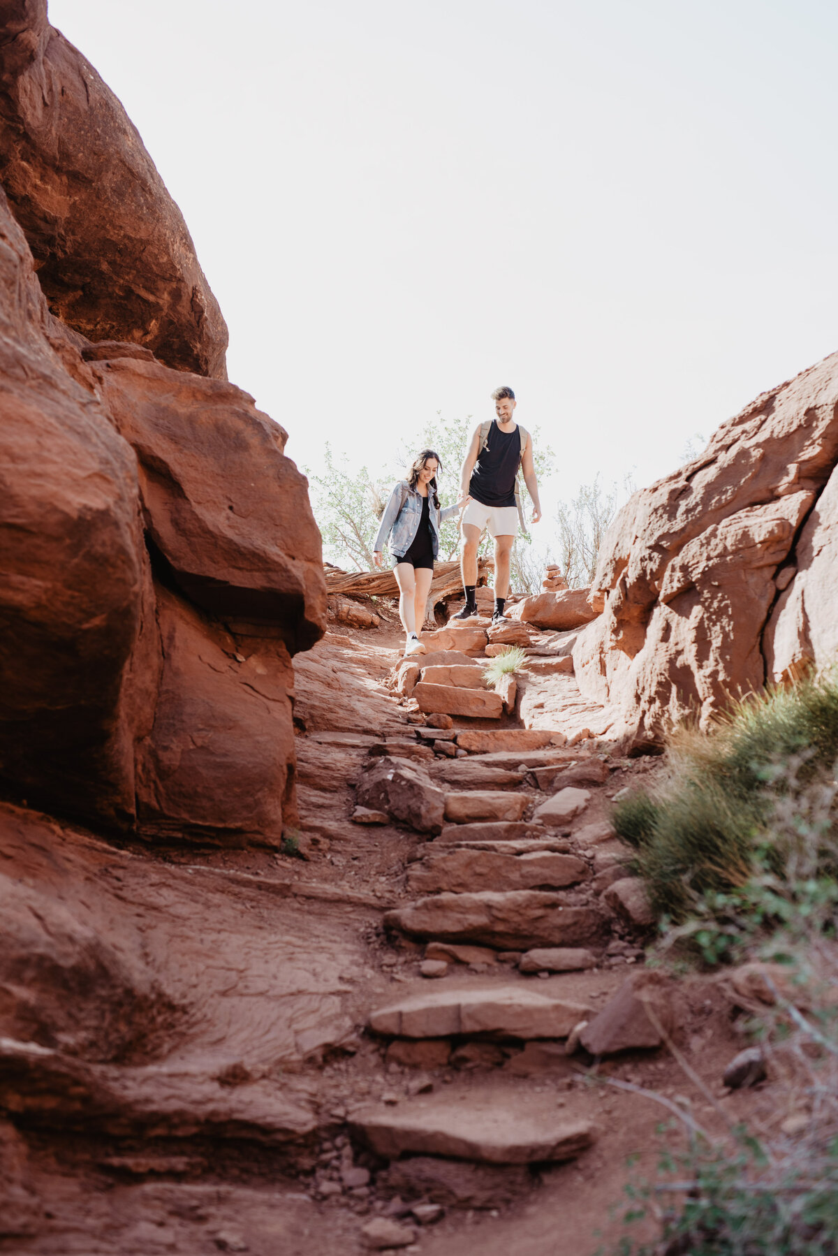 Utah Elopement Photographer captures bride and groom hiking