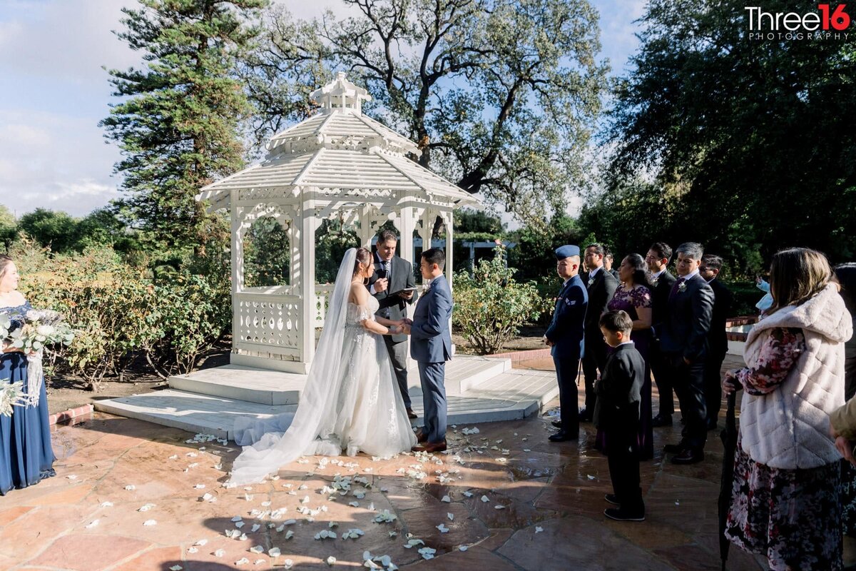 Wedding Ceremony in front of the gazebo at Orcutt Ranch