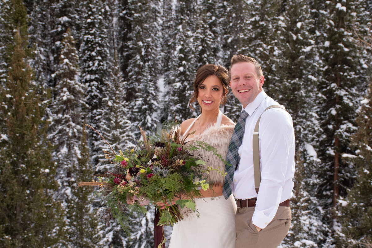 Winter wedding snow Crested Butte Colorado