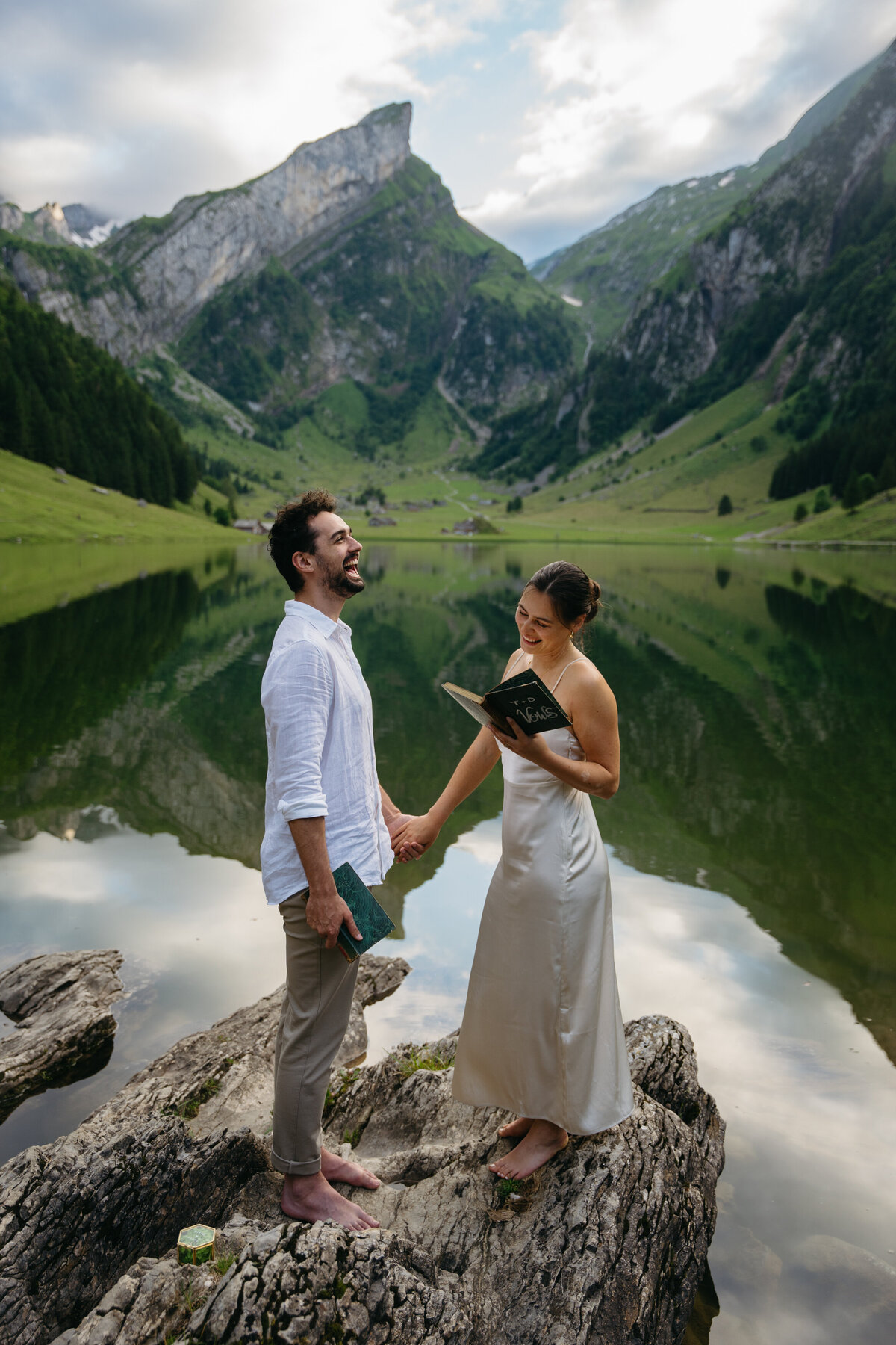 Switzerland Seealpsee lake elopement