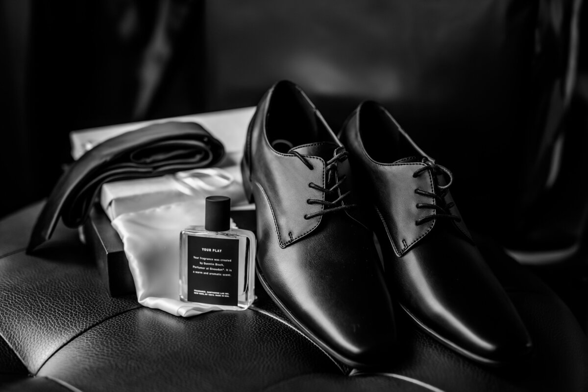 groom wedding shoes cologne and belt