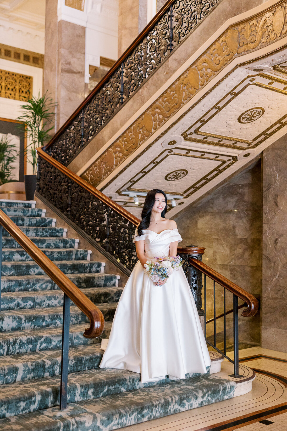 Bridal portrait Beacon Grand San Francisco editorial wedding photography