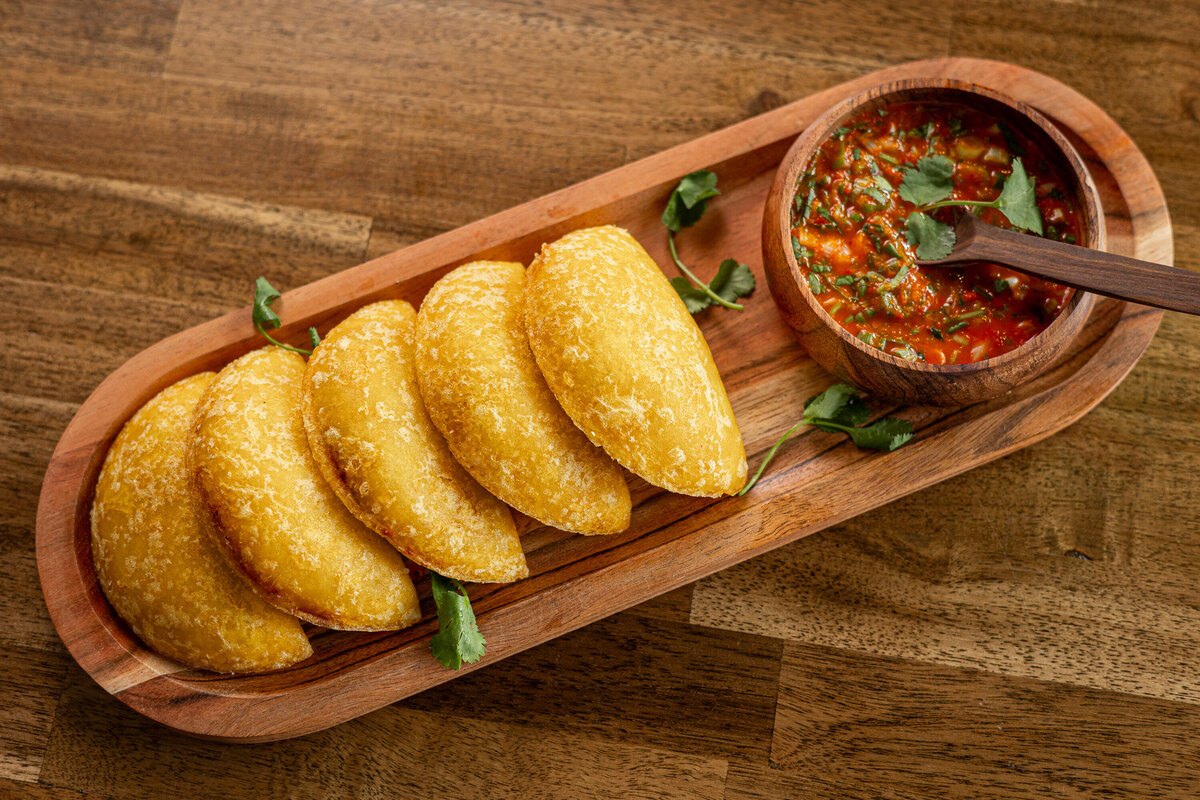 A plate of empanadas from Yellow Crunch in Fort Collins, Colorado.