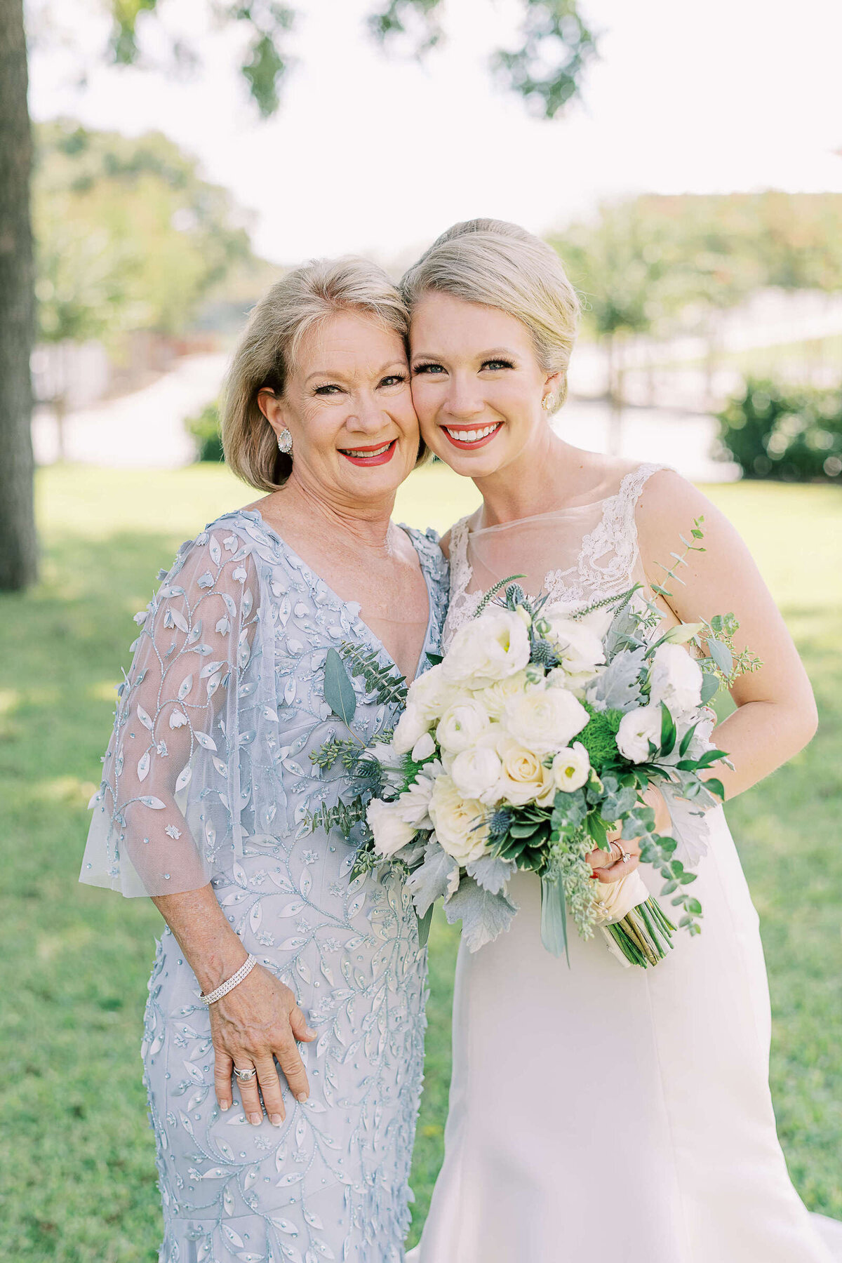 Texas bride poses with her mother before walking down the aisle at Tapatio Springs Hill Country Resort